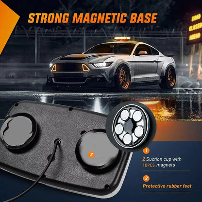 48 Magnetic Strobe Roof Safety Warning Flashing 12V 24V