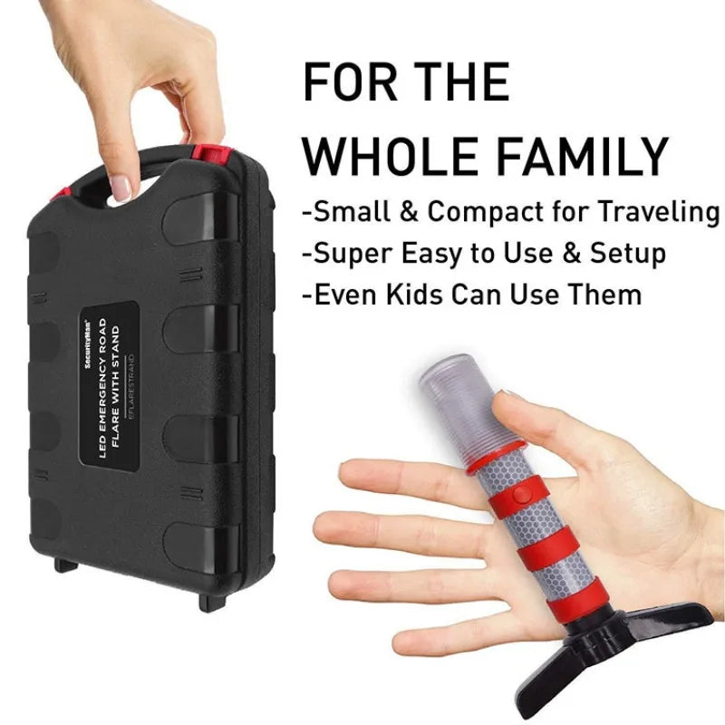 2PCS Warning Magnetic Flashlight Emergency Roadside Flares