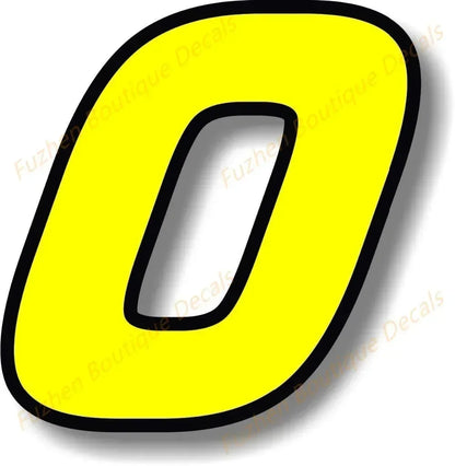 Sticker Boutique Decals Exterior Yellow Race Numbers Black Border