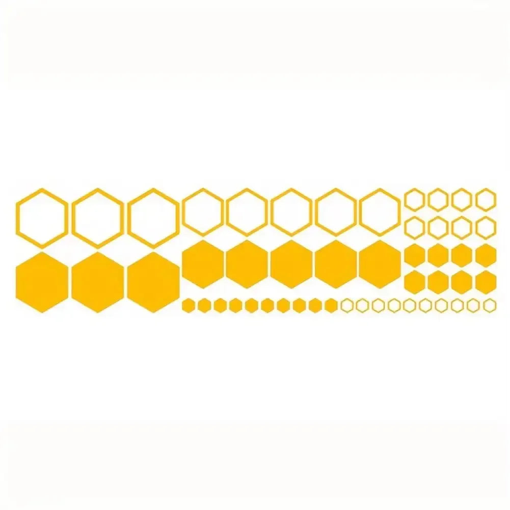 52PCS Honeycomb Vinyl Decals Large Small Combination Hexagonal