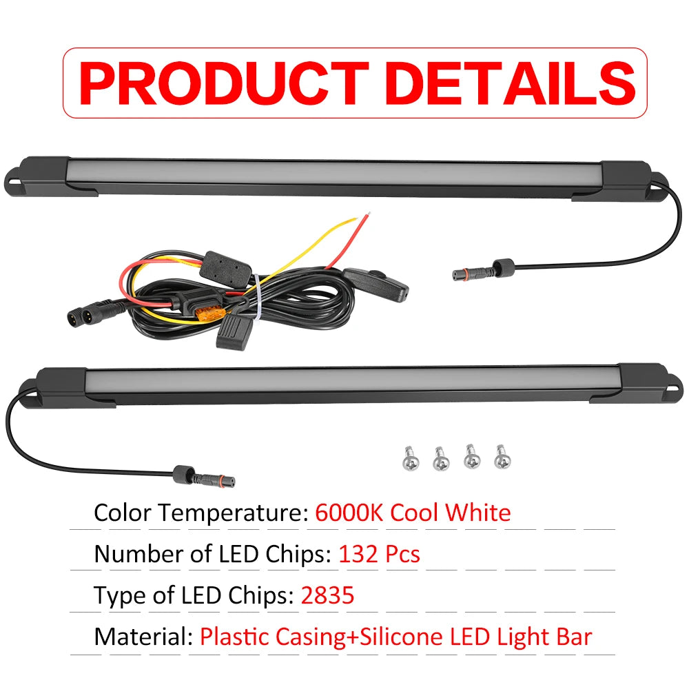 2IN1 Truck Bed Kit 132 White Pickup Lighting Rear