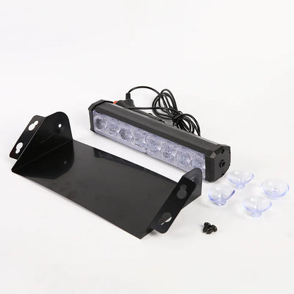 8LED Strobe Windshield Red Blue Flasher Emergency Warning Signal