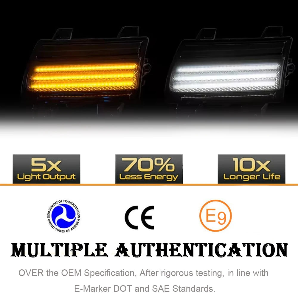 For Jeep Wrangler Jl 2018-2021 Daytime 2X Front Bumper Side