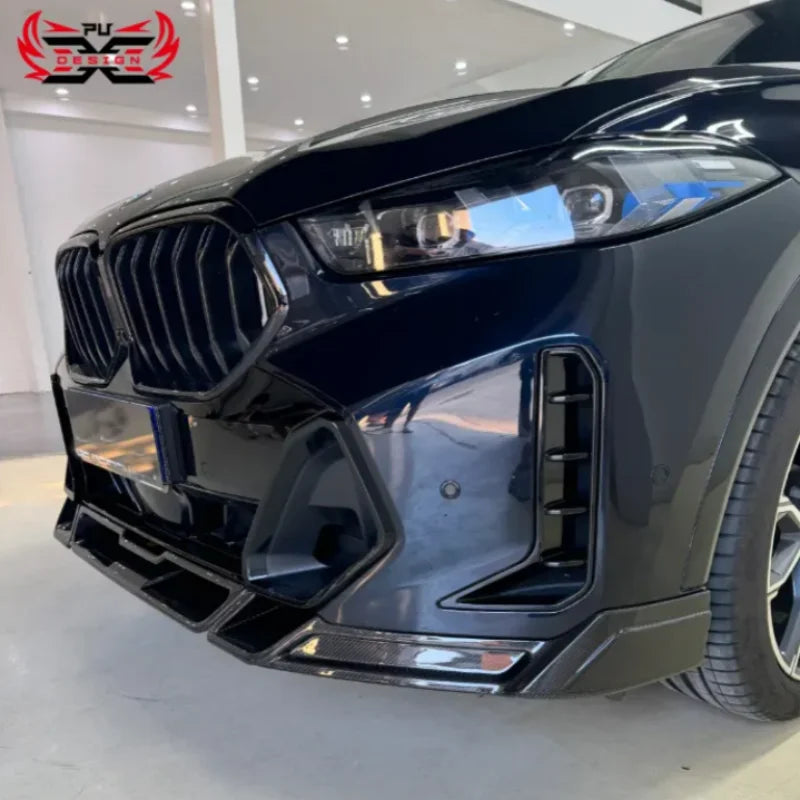 For BMW X6 G06 Lci 2023-2024 Fd Carbon Fiber Front Bumper Lip