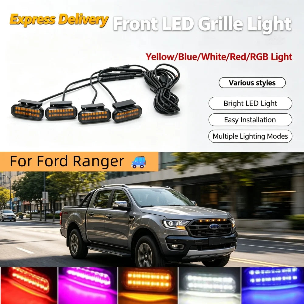 For Ford Ranger Front Grille Yellow Blue White Red RGB Grill