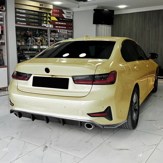 For BMW 3 Series G20 G21 Carbon Fiber Look Gloss Black Rear