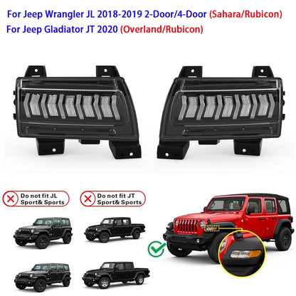 For Jeep Wrangler Jl 2018-2019 2PCS Fender Marker Dynamic Turn