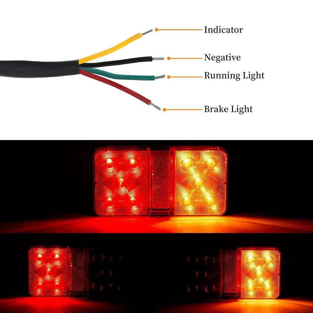 2PCS 10LED Rear Taillight 12V Turn Signal Indicator Stop
