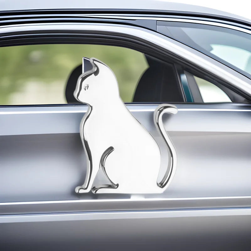 1PC 3D Cat Metal Sticker Covering Scratches Cute Animal