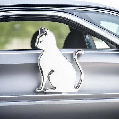 1PC 3D Cat Metal Sticker Covering Scratches Cute Animal