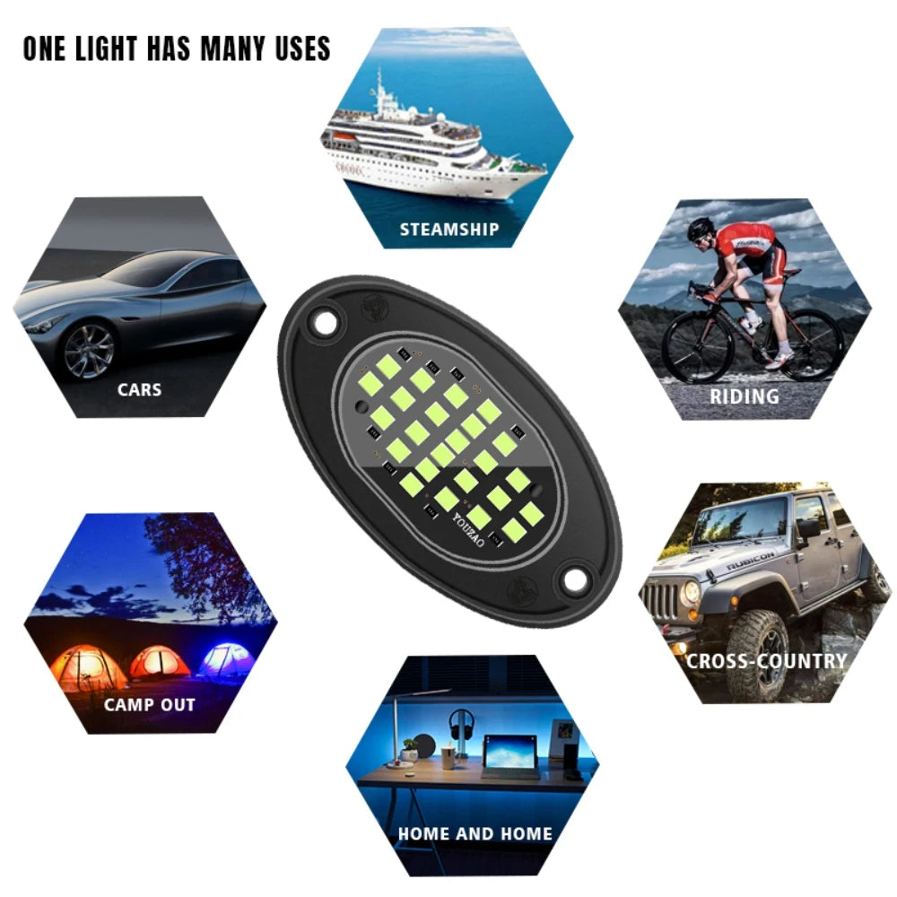 Design 2PCS Highlight Chassis Cars Bottom Neon Lighting Modified