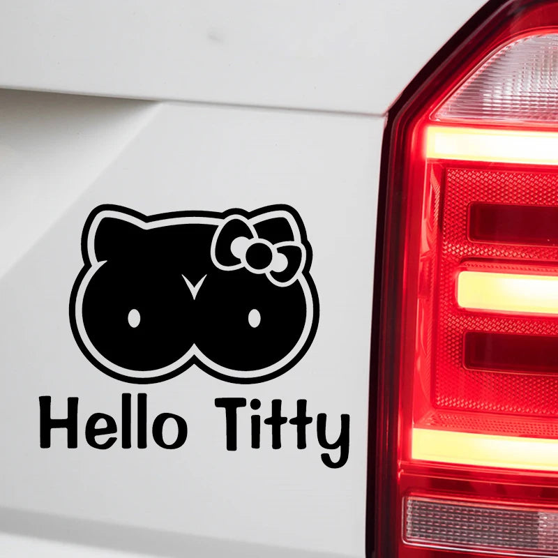 Funny Hello Titty Neko Sticker Creative Automobile Motorcycle