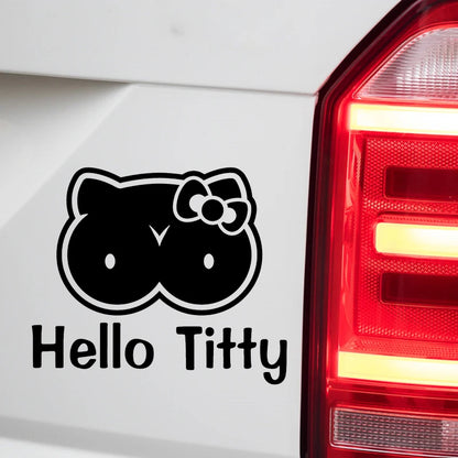 Funny Hello Titty Neko Sticker Creative Automobile Motorcycle