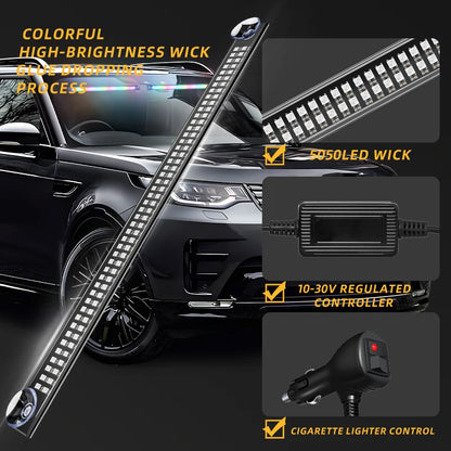 2PCS 192LED Windshield Bar Strobe Truck Roof Flashing Warning