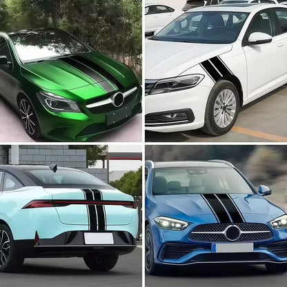For Diy Auto Hoods Stripe Decals Waterproof Stickers Durable