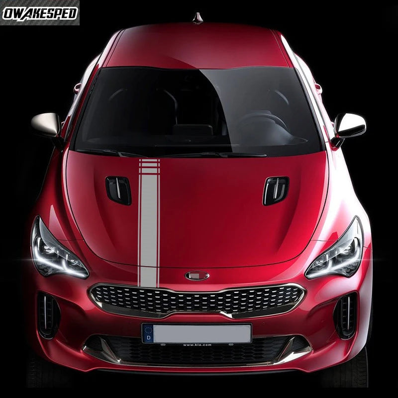 For Kia Stinger Accessories Diy Vinyl Hood Engine Cover Decor