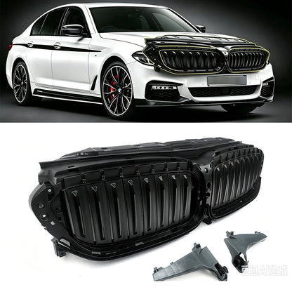 For BMW 5 Series G30 G31 520I 530D 2017 2020 Black Grill Grid