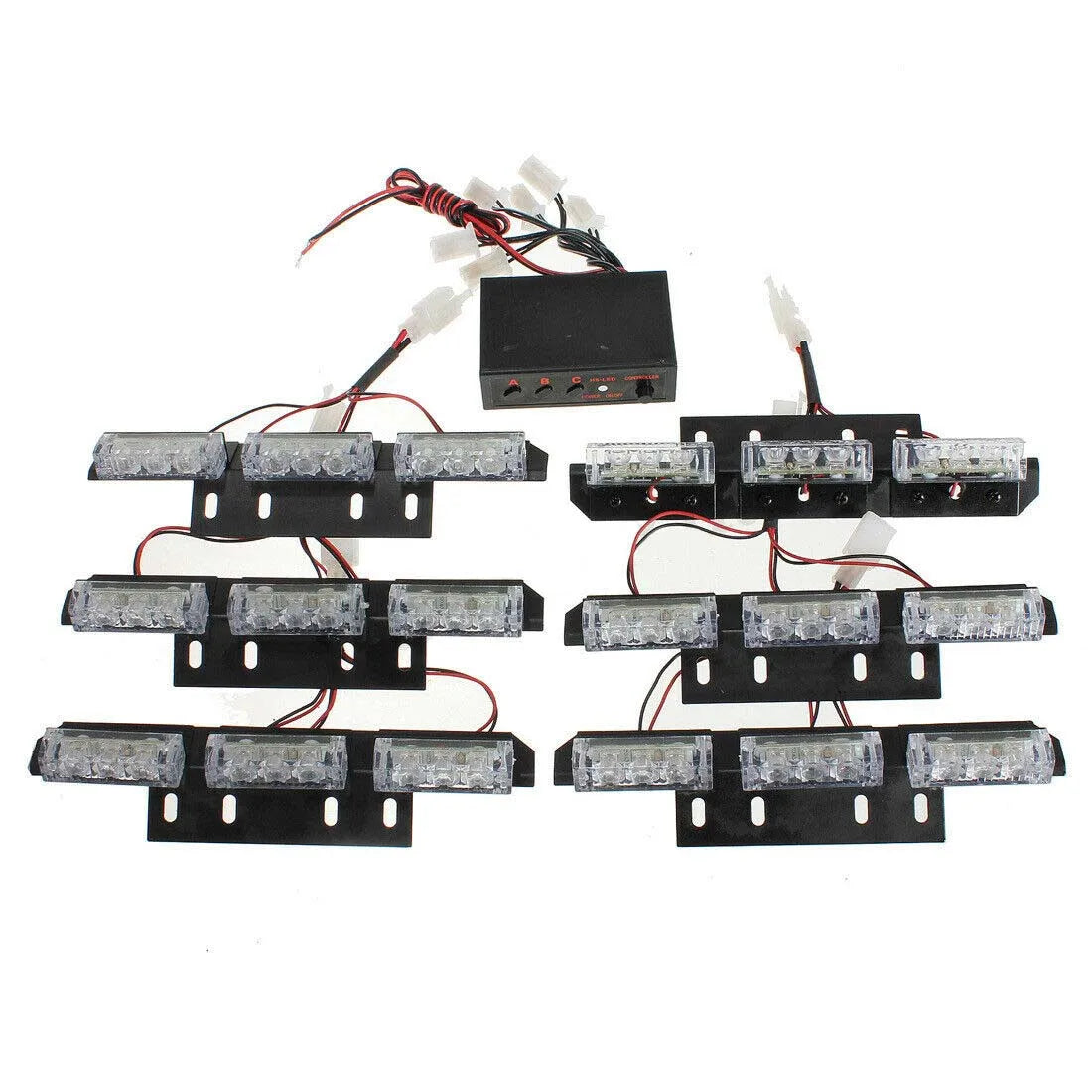 54-leds Flashing Dash Visor Emergency Warning 1-in-6 Front Bumper