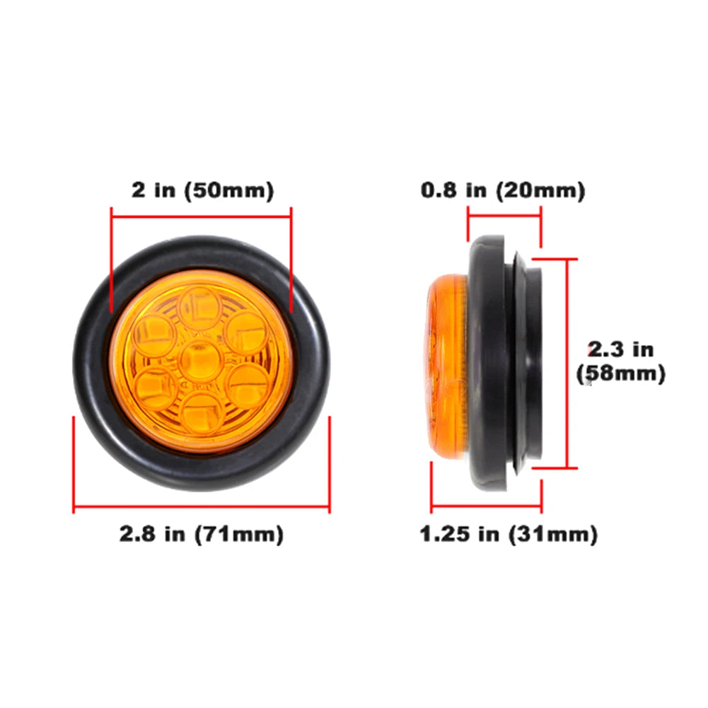Truck Side 12V 24V Trailer Clearance Marker Round Rear