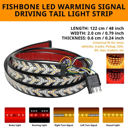 Fishbone Pickup Tailgate Bar 48 Inch Sequential Turn Signal