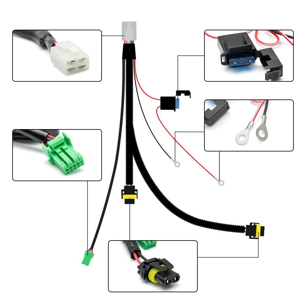 For Toyota Land Cruiser 100 120 H10 H12 Fog Wiring Harness Relay