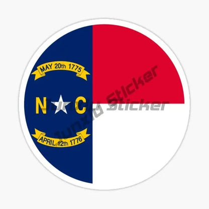 North Carolina State Flag Sticker Motorcycle Bumper Laptop Truck