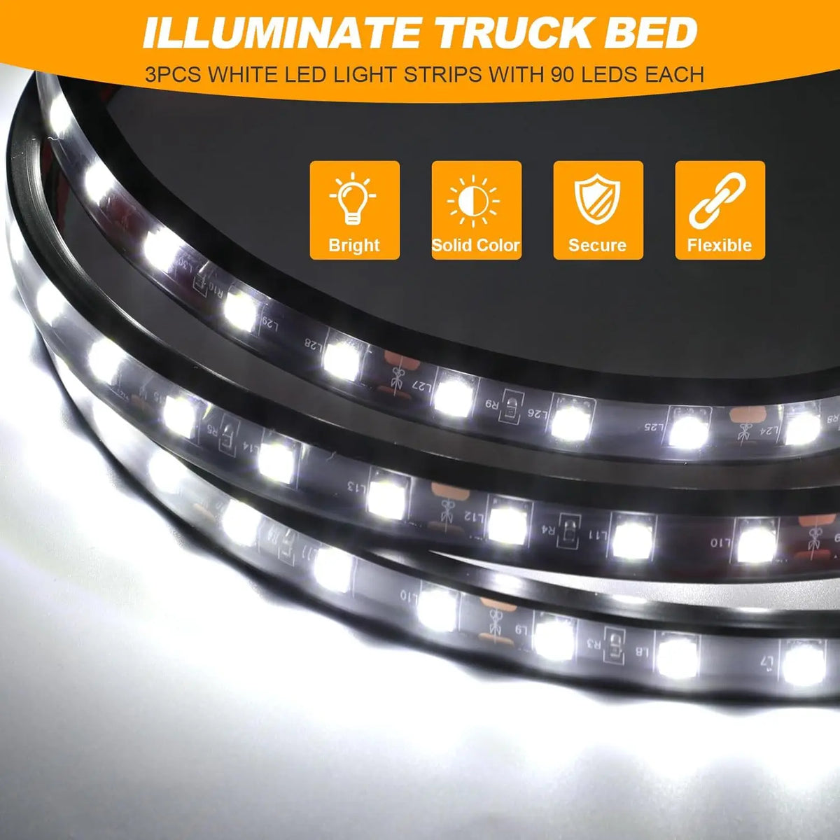 150CM 2IN1 White Truck Bed Strip 12V Waterproof Welcome