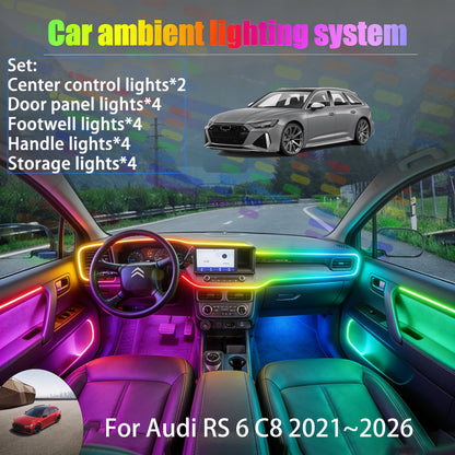 For Audi Rs 6 C8 2021~2026 MK4 In Ambient Lighting Trunk