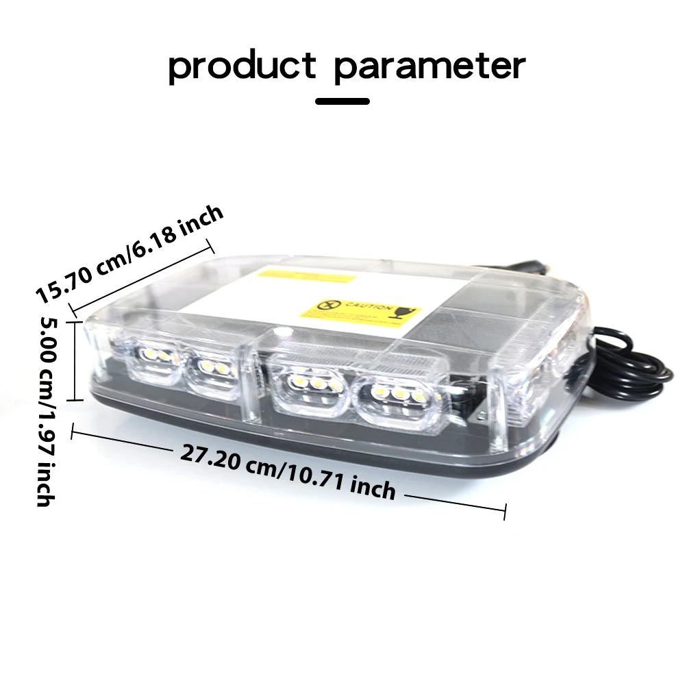 For Vehicle Roof Multi-Mode Flash 12V Magnetic Mount Strobe 24V