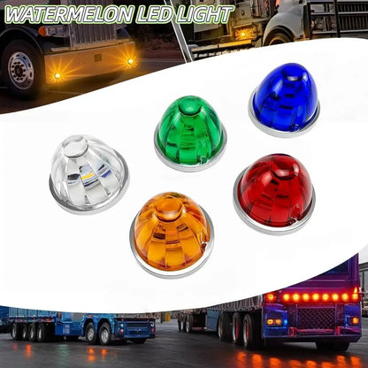 For Semi 2PCS Watermelon Wheel Under Glow Side Marker Red Amber