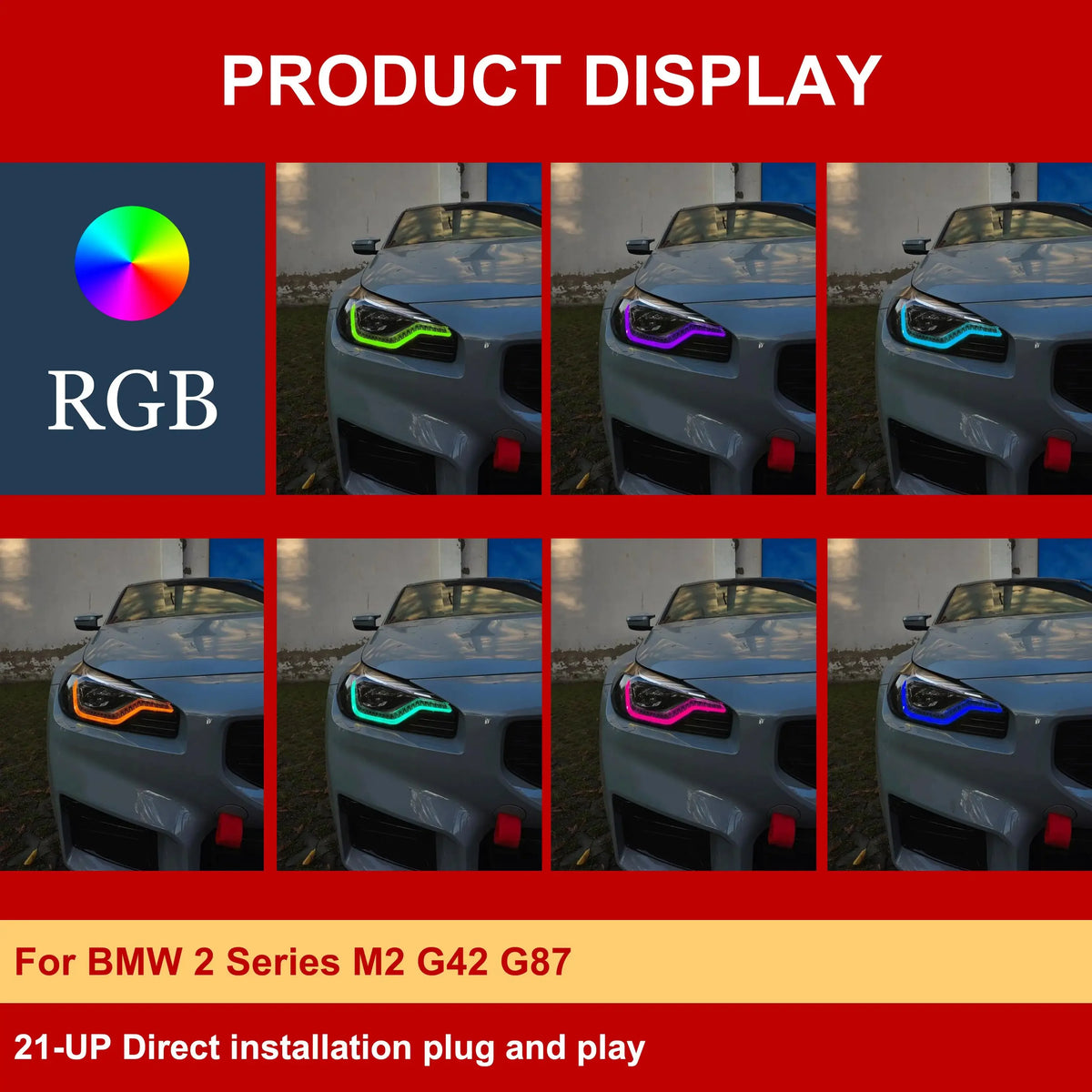For BMW M2 G87 G42 2 Rgbw Series RGB Multicolor Boards Drl