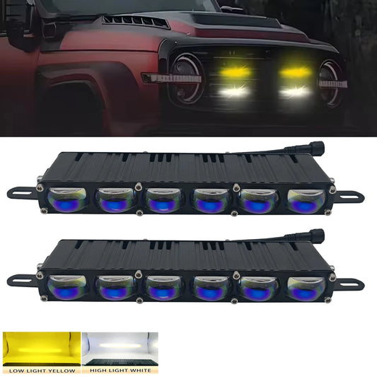 Grill Projector Fog hi-lo Beam White Yellow Front Trim
