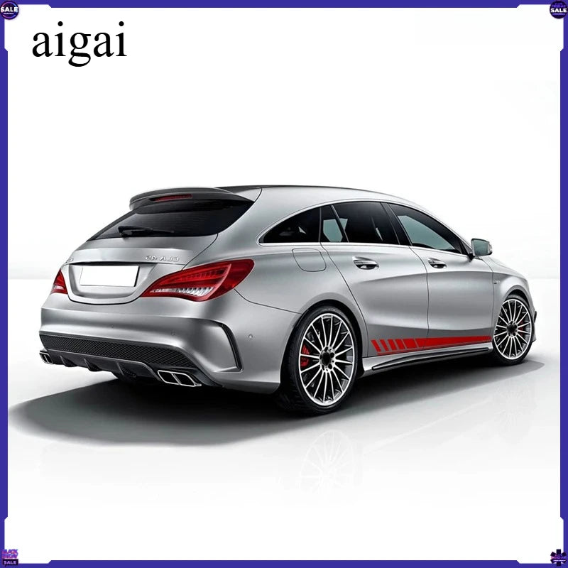 For Mercedes Benz A C E Door Side Stripes Skirt Sticker Decal
