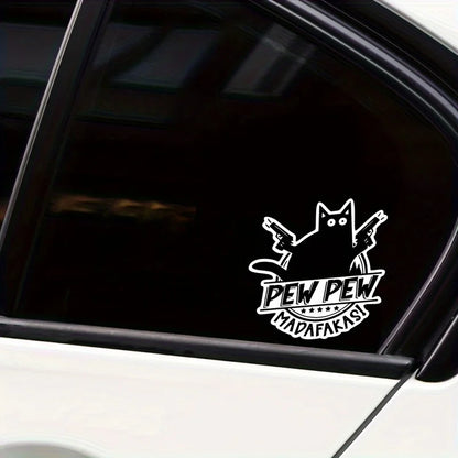 For Laptop Water Bottle Phone Pew Madafakas Cat Guns Vinyl