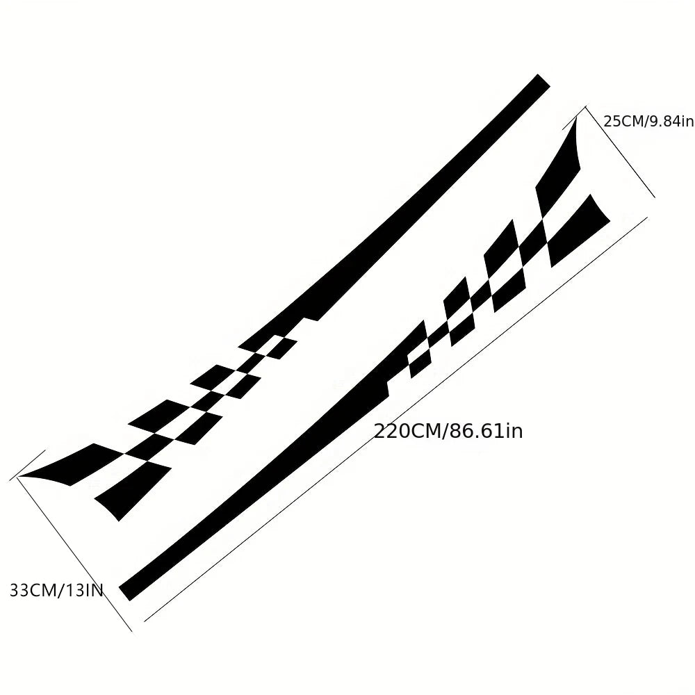 For Auto Body Hood Universal Fit 2PCS Vinyl Wrap Film Racing