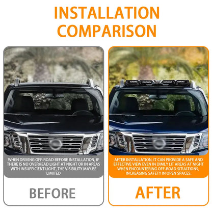 For Nissan Navara 2023 2024 LED Front Roof Wing Lip Bars Pickup