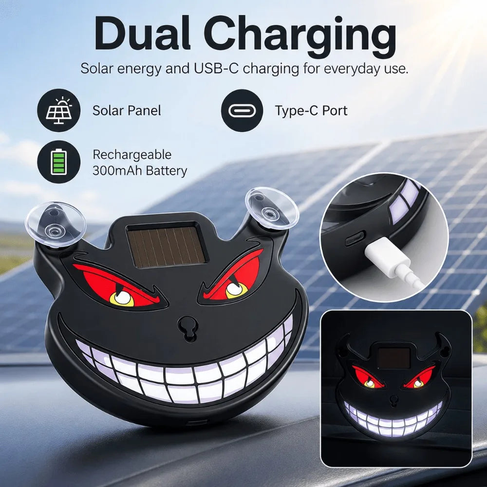 For Universal Solar Devil Eye Expression Cars Rear Quarter
