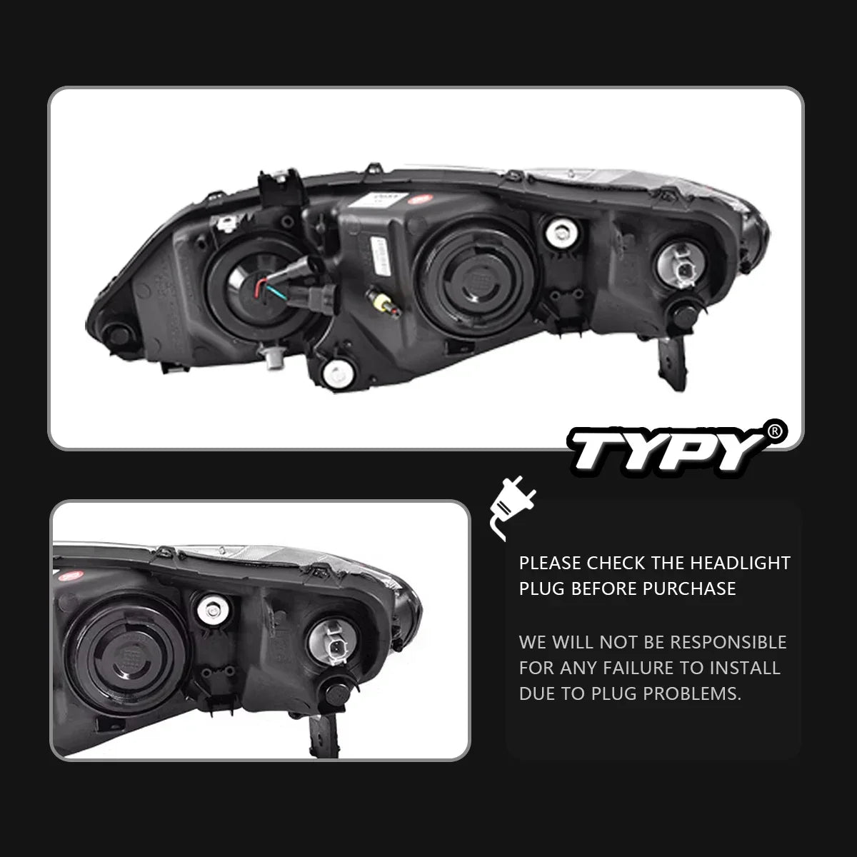 For Honda Civic 8TH Gen Headlight 2006-2011 Upgrade Modified Drl