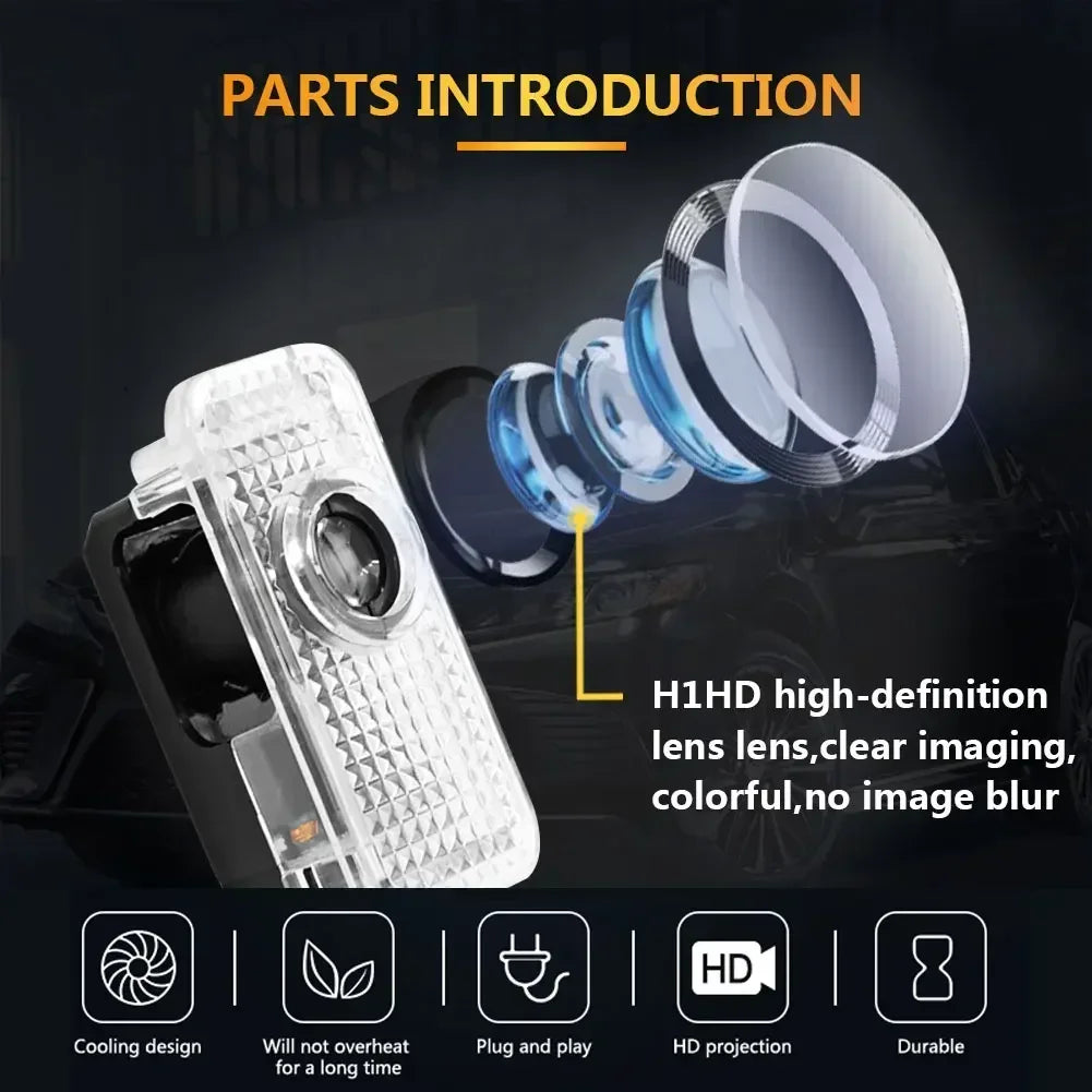 For Audi Sline Abt Rs A3 2PCS Door Projector Shadow Ghost A4 A5