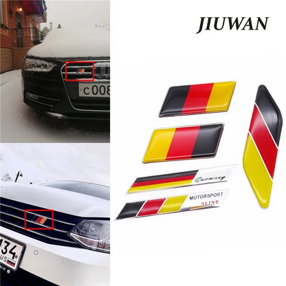For Benz VW Audi Golf German Flag Emblem Badge Deutsch Bumper
