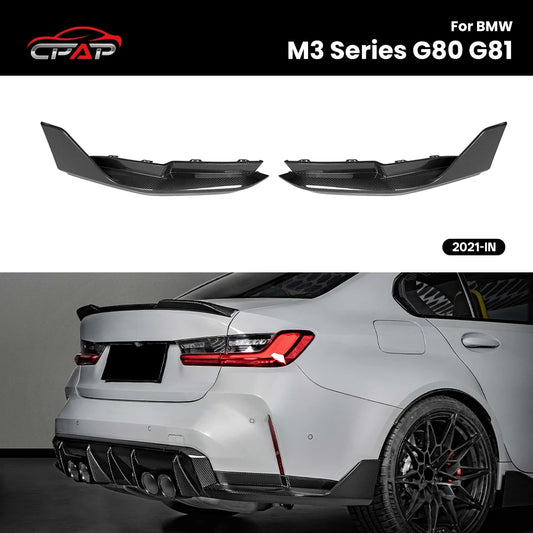 For BMW M3 Series G80 G81 Real Dry Carbon Fiber Rear Splitter