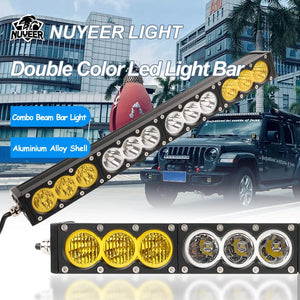 Combo Beam Yellow White dual-light Bar Off Road Pickup
