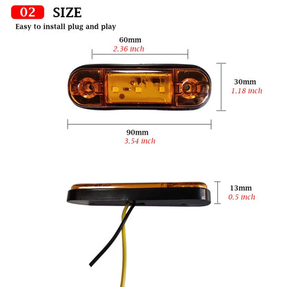 For Scania 12V 24V External Side Marker Warning Oval Clearance