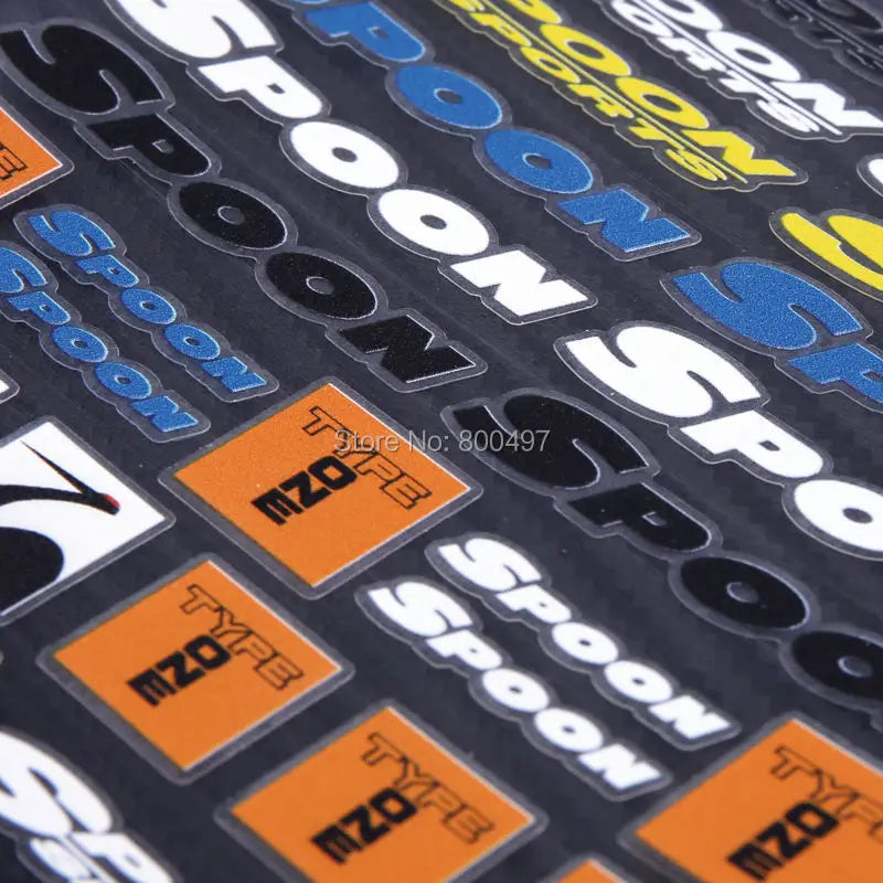 For Spoon Sports Type One Creative Vinyl Sticker Set Bumper