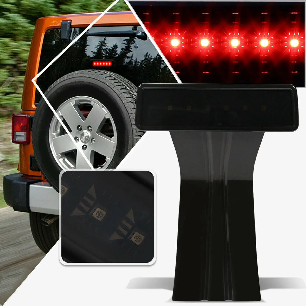 For Jeep Wrangler Jk 07-18 2X Third Brake Tail Mount Stop