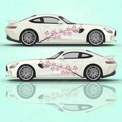 For Universal Large Japanese Cherry Blossoms 2PCS Sticker