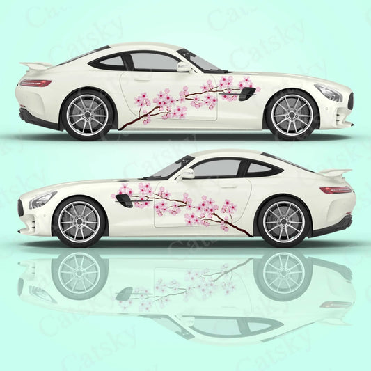 For Universal Large Japanese Cherry Blossoms 2PCS Sticker