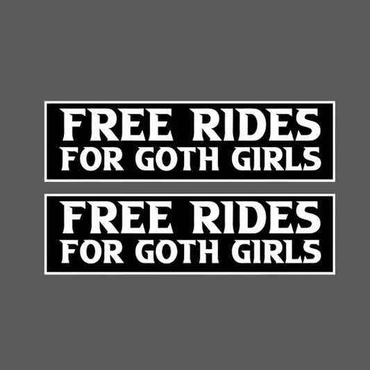 For Goth Girls Sticker 18x5cm Black 2PCS Set Rides White