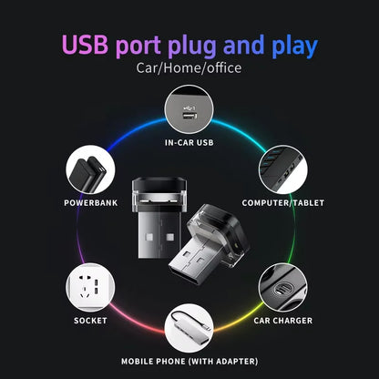 2X USB MINI Interior Atmosphere Plug Play Lighting Reading