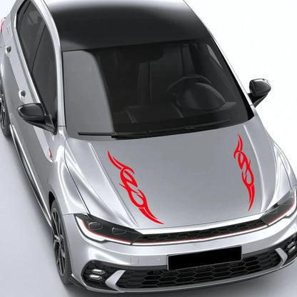 For Auto Vehicle Bumper Bonnet Vinyl 2PCS Modern Fire Flame